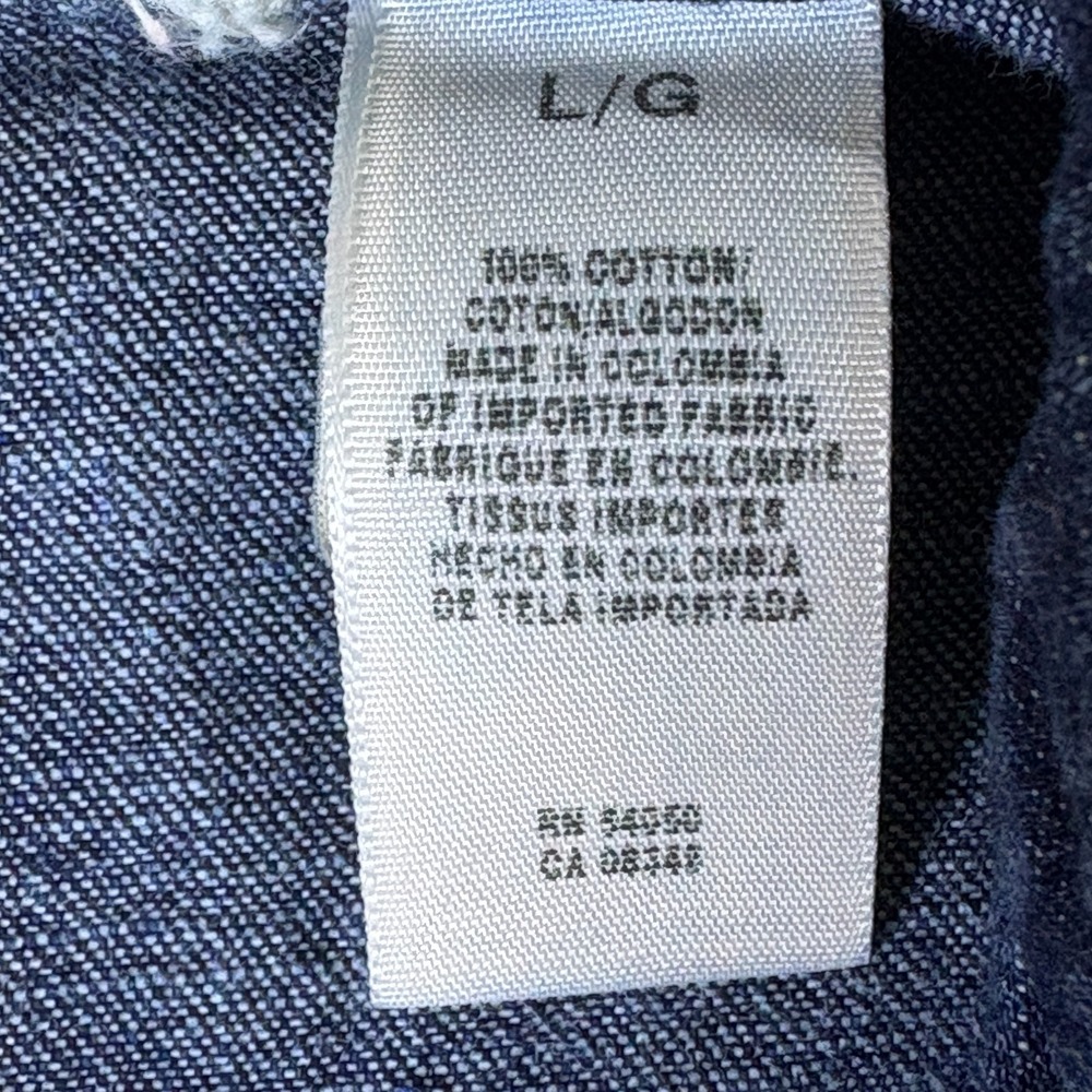 Jones New York Jeans Jacket Women Large Blue Denim Cotton Utility Button Front - Picture 5 of 8
